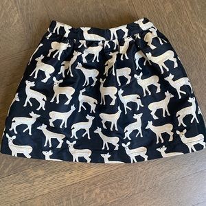 NWT Adorable Gymboree skirt w/ gold and white deer pockets elastic waist sz 7-8